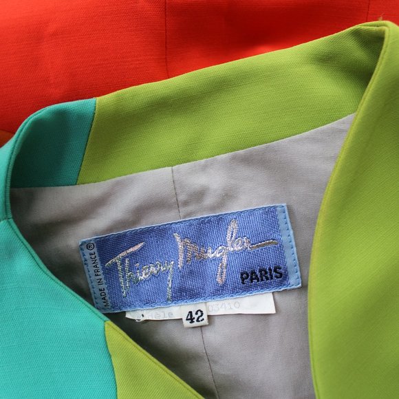 THIERRY MUGLER dress blazer jacket rainbow 42 - Picture 10 of 10